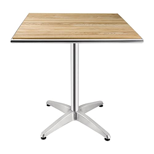 Bolero Table Bistro carrée frêne 700 mm, bois de frêne, taille : 720 (H) x 700 (L) x 700 (P) mm, table d'intérieur et d'extérieur, meubles de patio, pour...