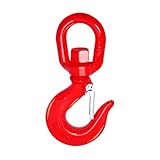 Kivomot G80 Swivel Lifting Hook, 2 Ton Capacity, Forged, Heat Treated, Painted, Self-Locking, 6:1 Safety Ratio, Single Hook for Industrial and Construction Lifting