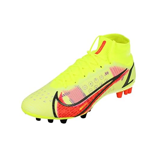 Nike Superfly 8 Elite AG Mens Football Boots CV0956 Soccer Cleats (UK 9 US 10 EU 44, Volt Bright Crimson Black 760)