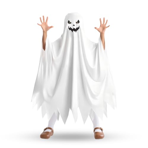 QIANAI Deguisement Fantome, Deguisement Halloween, Costume de Fantôme, Blanc Costume de Fantôme, Halloween Costume Ghost, Blanc Déguisement Fantôme