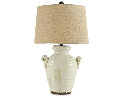 Signature Design by Ashley Emelda Farmhouse 27" Ceramic Table Lamp, Cream Glaze Crackle Finish Signature Design by Ashley Emelda Farmhouse 27" Ceramic Table Lamp, Cream Glaze Crackle Finish