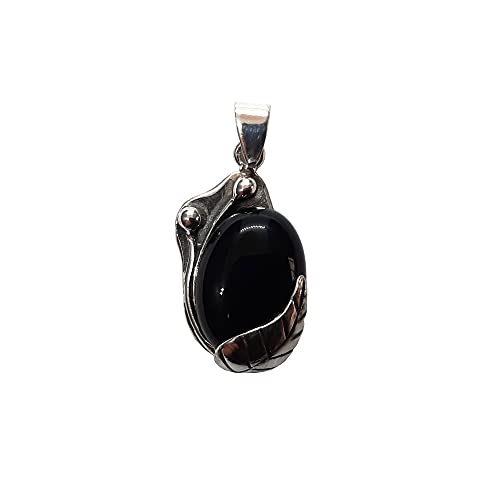 Pendentif en Argent 925 et Onyx Noir veritable pour un style elegant au quotidien