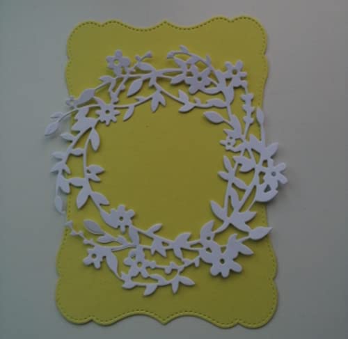 XMYXCRAFT Flower Leaf Wreath Metal Die Cuts,Flower Leaves Circle Background Wedding Cutting Dies Cut Stencils for DIY Scrapbooking Photo Decorative Embossing Paper Dies for Scrapbooking Card Making