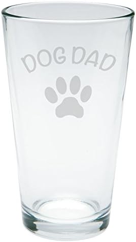 Father's Day Dog Dad Etched Pint Glass