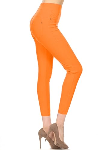 Image of Leggings Depot Women's Cotton Blend Stretch Pull-on Jeggings Casual Pants with Pockets (Available in Plus Size)