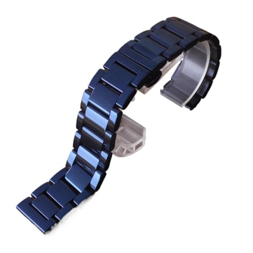 Bracelet montre acier inoxydable bleu pour costume et bureau