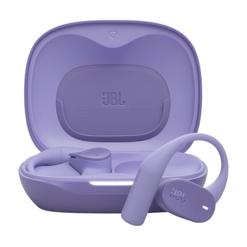 JBL Sense Lite Auriculares inalámbricos Abiertos True Wireless, diseño de Gancho para Oreja, conducción aérea, OpenSound, 32 h de autonomía, Resistencia al Agua/Polvo IP54, Headphones, Violeta