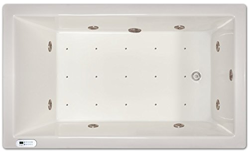 LPI228-C-RD Drop-In Air & Whirlpool Bathtub with Waterfall & Led Lighting - Right Drain, White