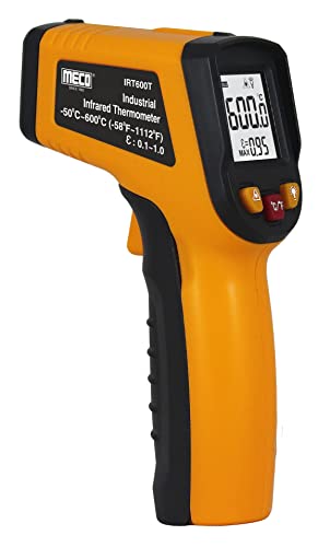 Image of Industrial Infrared IR Thermometer | Genuine Parts with 1 Year warranty | Multi Laser High Temperature -50C to 600C Digital Gun | Non-Contact Pyrometer - MECO Make