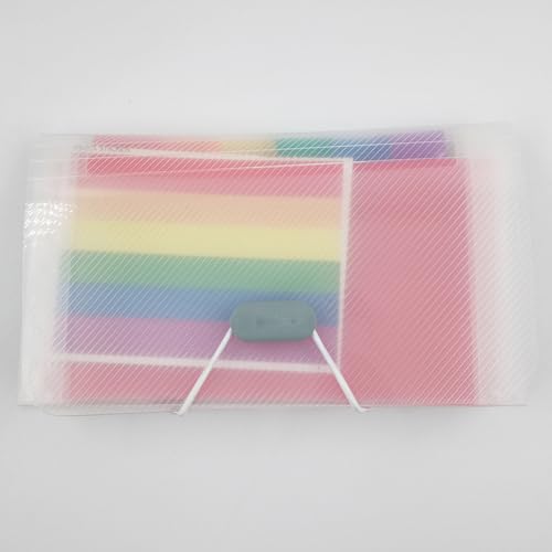 Bolsa organizadora de documentos A6 portátil com 13 bolsos - Pasta escolar de plástico com bolsos transparentes - Cor