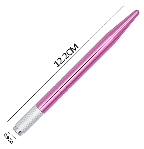 XIAOYU 10 Pieces Microblading Pens Manual Eyebrow Tattoo Pens Light Microblading Handles for Makeup Eyebrow Tattoo Supplies(Pink) - Image 3