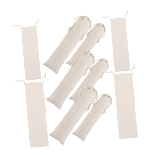 Unomor 10pcs Drawstring Cotton Linen Utensil Storage Pouches Chopsticks Holder for Parties Drawstring Prevent Items from Falling