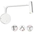 ZEROUNO Wall Mounted Reading Light for Bedroom Hardwired Sconce with Switch on/Off Modern 3000K Bedside Swing Arm Wall Lamp (White)