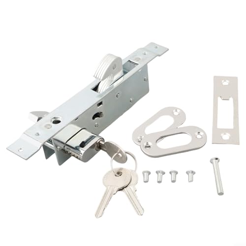 Cerradura de gancho para puerta corredera para cocina, balcón con llaves, cerradura de seguridad de aleación de zinc para puertas interiores, control de acceso fiable para el hogar y la oficina