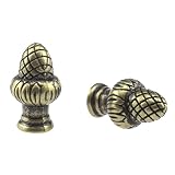 MARRTEUM Bronze Brass Solid Lamp Finial Cap Knob Retro Lamp Finial Decoration with Dual-Thread Screw