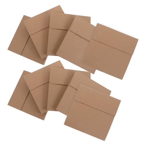 Abaodam Caja de envío cuadrada de papel kraft, 10 piezas con estructura gruesa y cierre insertable, ideal para transporte de álbumes y carpetas de dibujo