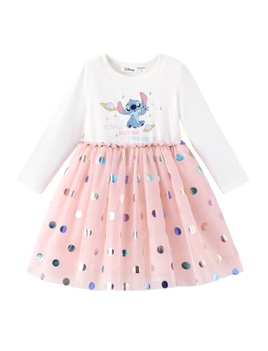 Image of Disney Princess Frozen Elsa Minnie Stitch Toddler Girl Tulle Tutu Dress Ruffle Sleeve Mesh Summer Birthday Party Clothes 2-9Y