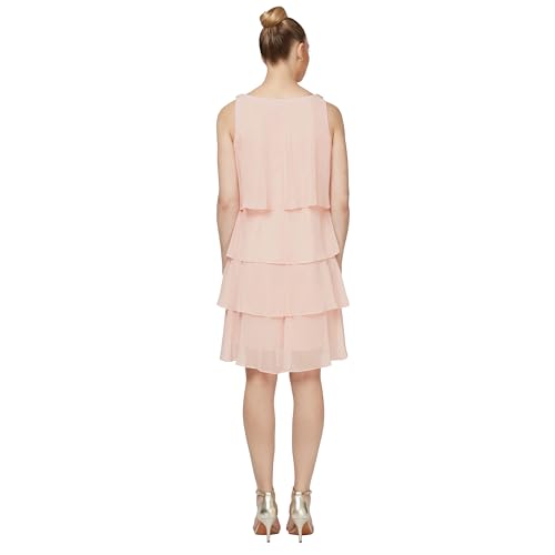 Image of S.L. Fashions Womens Tiered Cocktail Party Dress, Wedding Guest Gown (Petite and Regular Sizes)