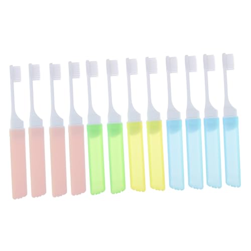 LOLIPPYY 12 piezas Cepillo de Dientes Plegable Portátil Unidades con Cerdas Suaves para y Viaje Diseño Compacto y Duradero para Limpieza Dental Color Aleatorio Color Aleatorio
