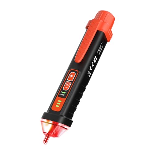 Berührungsloser Spannungsprüfer, AC Stromprüfer 12/48-1000V Leitungssuchgerät mit Taschenlampe, Kabelbruch-Suchgerät Stift Durchgangsprüfer für Steckdose Schaltschrank