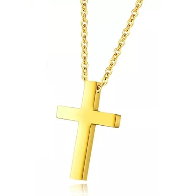 VIEN® Simple Cross Gold Pendant for Boy Girl Thin Neck Women Steel Necklace Sterling Silver Stainless Steel Locket (B0BGY1FRTS) Amazon Price History, Amazon Price Tracker