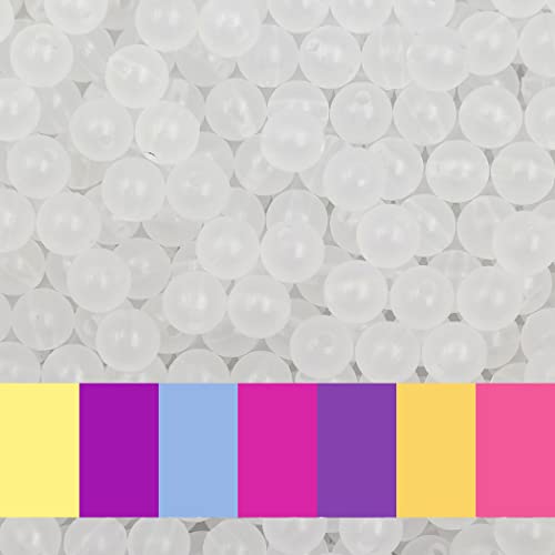 INSPIRELLE 8mm UV Round Beads 700pcs Changing UV Reactive Plastic Beads Fun for Jewerly Bracelets Making