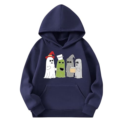 Fashion Hoodies for Teen Girls Ghost Graphic Hooded Sweatshirt Tops Cute Oversized Pullover 2025 Winter Clothes3