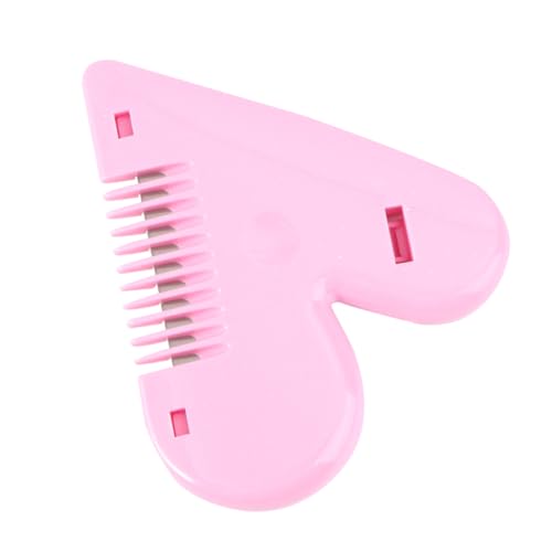 SAFIGLE Peine Cortapelo Doble Cara 1 Unidad Diseño Ergonómico Acero Rosa para Mujer y Niños Autoservicio Reparación de Flequillo y Puntas Abiertas