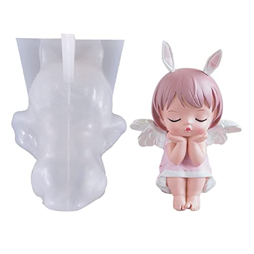 DIY Engelsform Für Kerze 3D Engel Silikonform Engel Baby Form Silikon Engel Fondant Formen Kerzenform Seifenform, Kerze Handgemachte Schokoladenform Kuchendekoration Formen(Wünschen Sie sich etwas) Cover