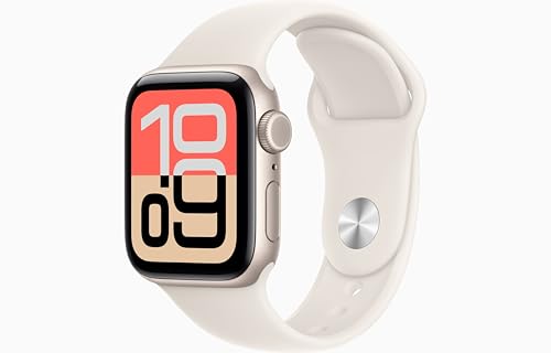 Apple Watch SE 3 [GPS, 40mm] Starlight Aluminum Case with Starlight Sport Band, S/M (Renewed)