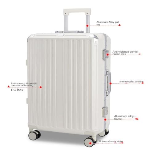 Suitcase Aluminum Frame Trolley Case, Large Capacity And Durable 22-inch Universal Wheel Travel Check-in Password Box Luggage(Blue)2