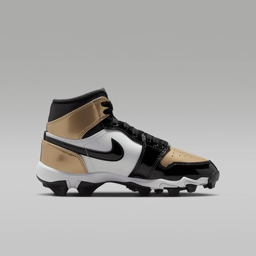 Jordan 1 Mid Little/Big Kids' Cleats (HF6883-701, Metallic Gold/White/Black)3