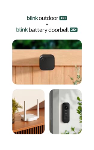 Image of Blink Outdoor XR+ and Battery Doorbell 2K+ - Extended range wireless Outdoor 4 camera and 2K battery doorbell. Sync Module XR+ included - 1 camera system + doorbell