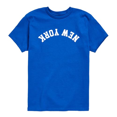 Image of Instant Message - New York White Upside Down - Youth Boys Short Sleeve Graphic T-Shirt