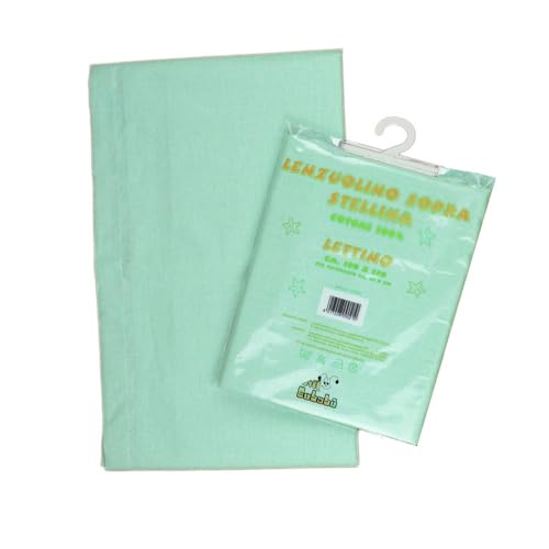 Bubabù LENZ21 VER   Sábana Bajera para Cuna, Verde, 1 Unidad, 1 Unidad