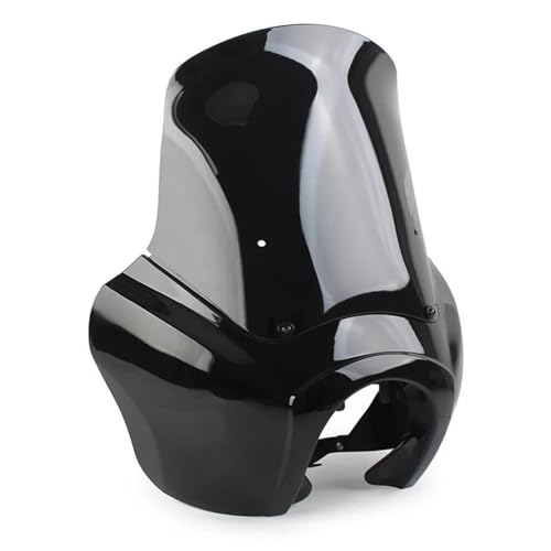 POLOFZFGKZ Für Harley-Davidson HD Dyna Wide Glide Fat Bob Motorrad-Windschutzscheibe Motorrad Windschutzscheibe Windschild(Glossy Black n Black)