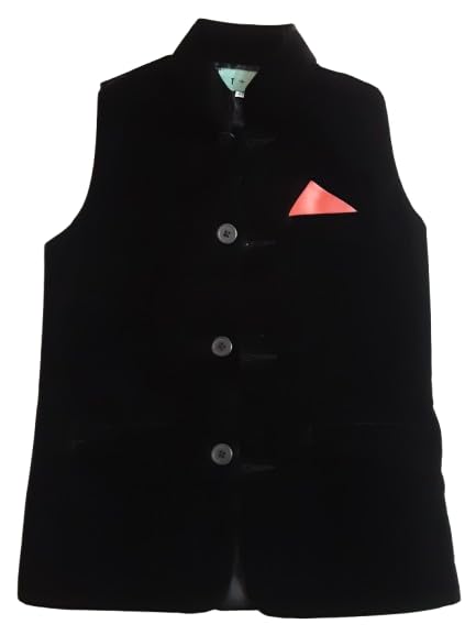 Ethinic Wear Velvet Western Style Sleeveless Half Blazer Fancy Coat Jacket For Kids Boys