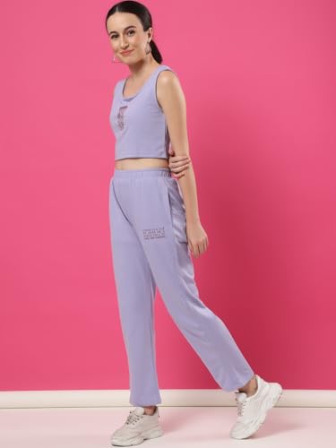 Image of Rigo Cotton Solid Co-ord Set for Women | Round Neck, Slim Fit Tracksuit Co-ords Set for Women | Two Piece Co ord Set | Casual Wear, Beach Wear, Vacation Wear Outfit for Women