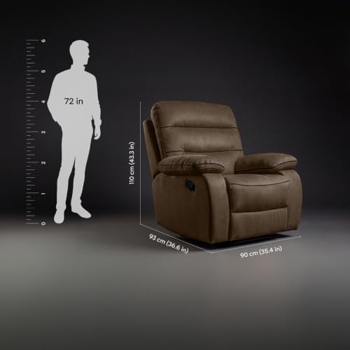 Image of Duroflex Avalon Grande - Recliner Chair| 3 Recline Modes with 3-Zone Back Support| Premium Suede Fabric| Plush Seating with Foam & Spring Support| 3 Year Warranty - Brown