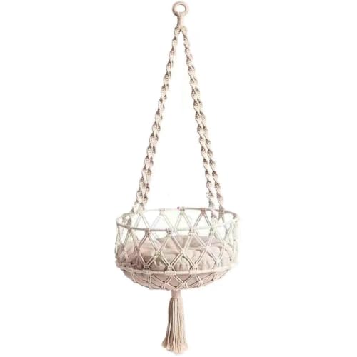 Hamac pour chat macramé 40 cm lit balançoire suspendu boho coussin