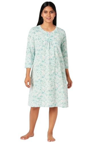Image of CAMEY Women's Printed Nightgown, Long Sleeves, Nighty