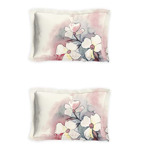 Image of DDECOR Live Beautiful Bedsheet Set - Maxima Collection 100% Cotton 144 TC Bedsheet for Double Bed, Floral, 136Tc, King Bedsheet with 2 Pillow Covers Red