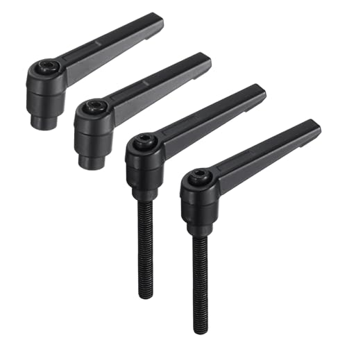 Image of uxcell 4pcs Clamping Lever Adjustable Handle Set Metric M6 x 50mm Male & M6 Female Thread Level Handles Hand Stud Knobs Quick Release Black for Lathe Machinery