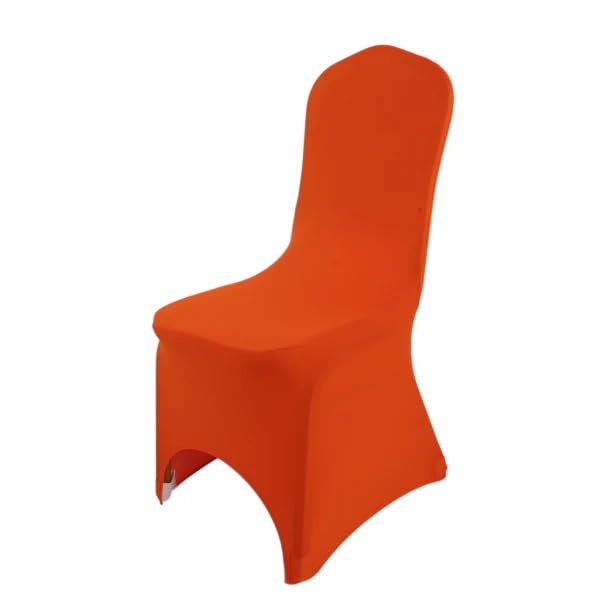 Chair Covers Spandex Universal Slipcovers Dining Chair Cover Wedding Banquet Party Arched Front (Orange, 50)
