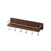 HJW Praktische opbergrek Wandmontage Opknoping Opbergrek, Massief Houten Kaphaken Entryway Plank met Metalen Haak voor Deur Achter Woonkamer Slaapkamer 1Huiyang-01020, Klein-40Cm