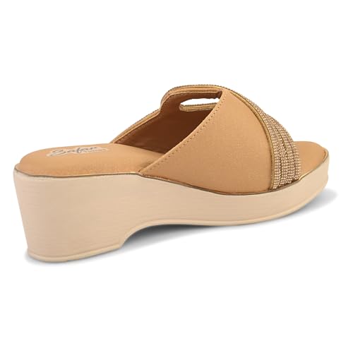 Image of Centrino Women's Wedge Heel Sandals | Stylish Slip-On Sandals for Ladies | Soft Cushioned Footbed for Comfort | Elegant & Trendy Design | Lightweight and Durable Fashion Footwear (9404)