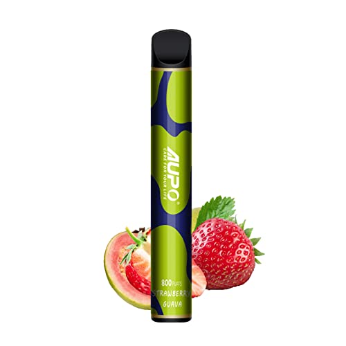 AUPO-Disposable-Vape-800-Puffs-No-Nicotine-Vape-Pens-for-Puff-E-Cigarettes-10-Flavors-E-Liquid-Kit-Pack-of-13610-Strawberry-Guava-1-pc