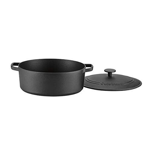 Image of Cuisinart CIPS755-30 Pre-Seasoned Cast Iron Dutch Oven with Cover, 5.5 Quart, Black