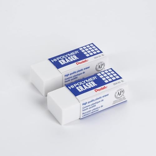 Image of Pentel Hi-Polymer Eraser - White Polymer Block Erasers, Small, Pack of 18