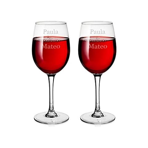 Regalo Original 2 Copas de Vino Burdeos grabadas Cover